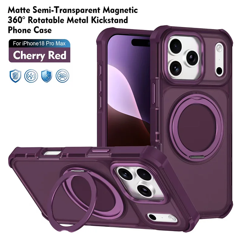 Four Corner Anti Drop Airbag 360 ° Rotating Bracket Magnetic Phone Case For IPhone 18 Pro Max 17 Pro Protective Case For Magsafe