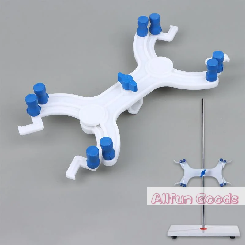 Image of [TG835] Doppel-Burett-Klemme mit Federmechanismus und Silikongriffen für Labor-Titrationshalter
