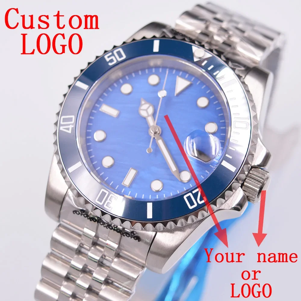 

40mm BLIGER NH35 Business men Automatic Movement watch Sapphire glass 316L Stainless steel Blue Dial Luminous sports watch