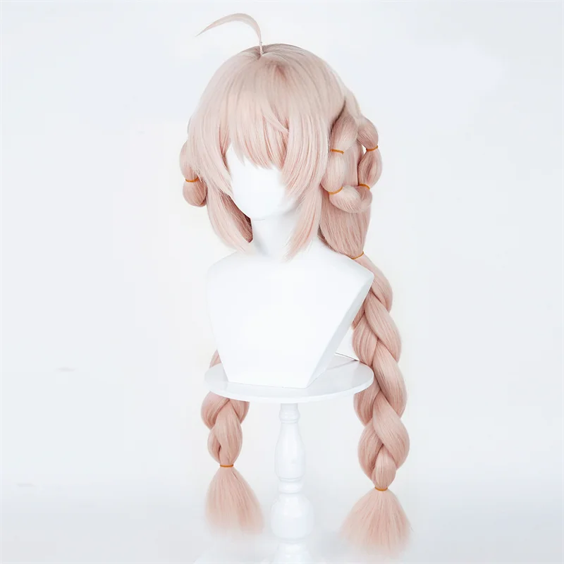 Game Zenless Zone Zero Zhao Adult Cosplay Wig Long Light Pink Braided Hair Halloween Women Men High Heat Resistant Wigs Prop