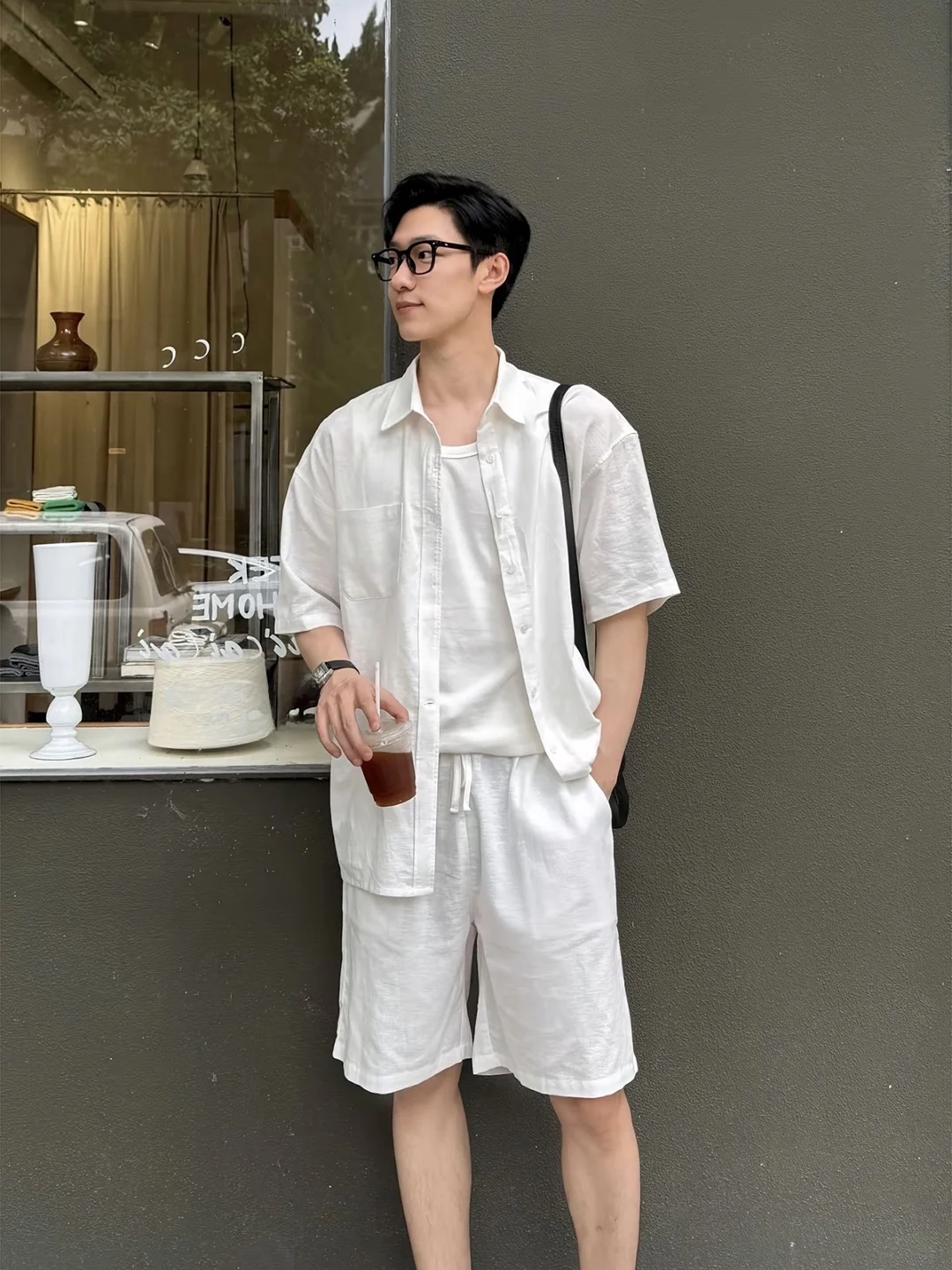 

Lightweight Breathable Cotton Linen ort Sve Men's irt Summer Sun Protection Outerwear American Sle Loose Fit Cleanfit