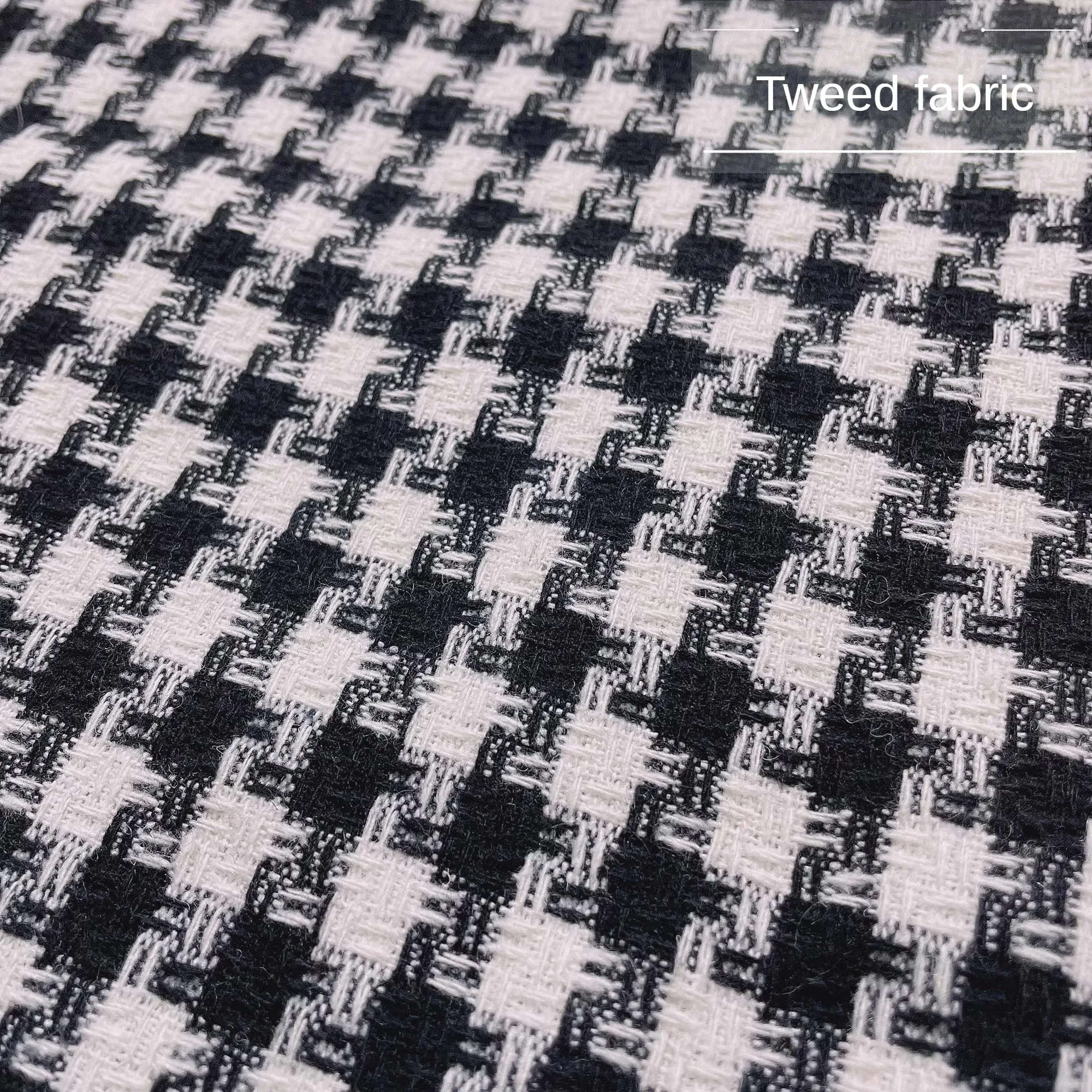 Breathable Plaid Pattern Tweed Fabric Plain By The Meter for Dresses Clothing Sewing Fashion Designer Cloth Comfortable Textured