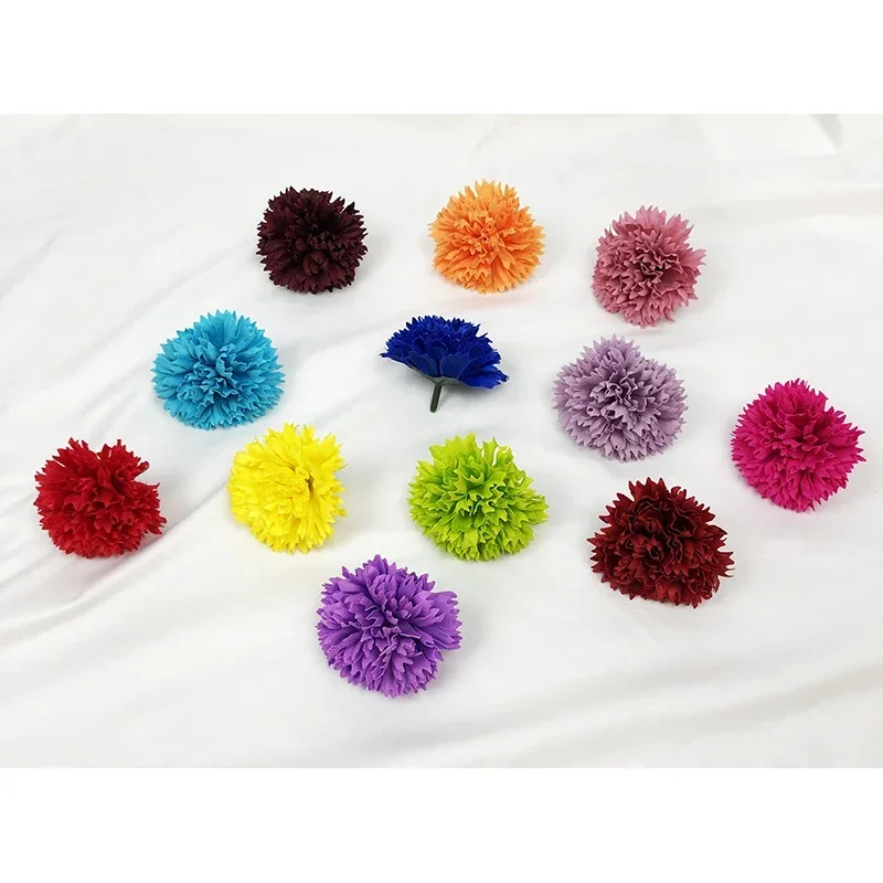 50pcs/bag 5X5cm Carnation Artificial Flower Head Soap Flower Diy Gift Bouquet Mother\'s Christmas Valentine\'s Day Home Decoration