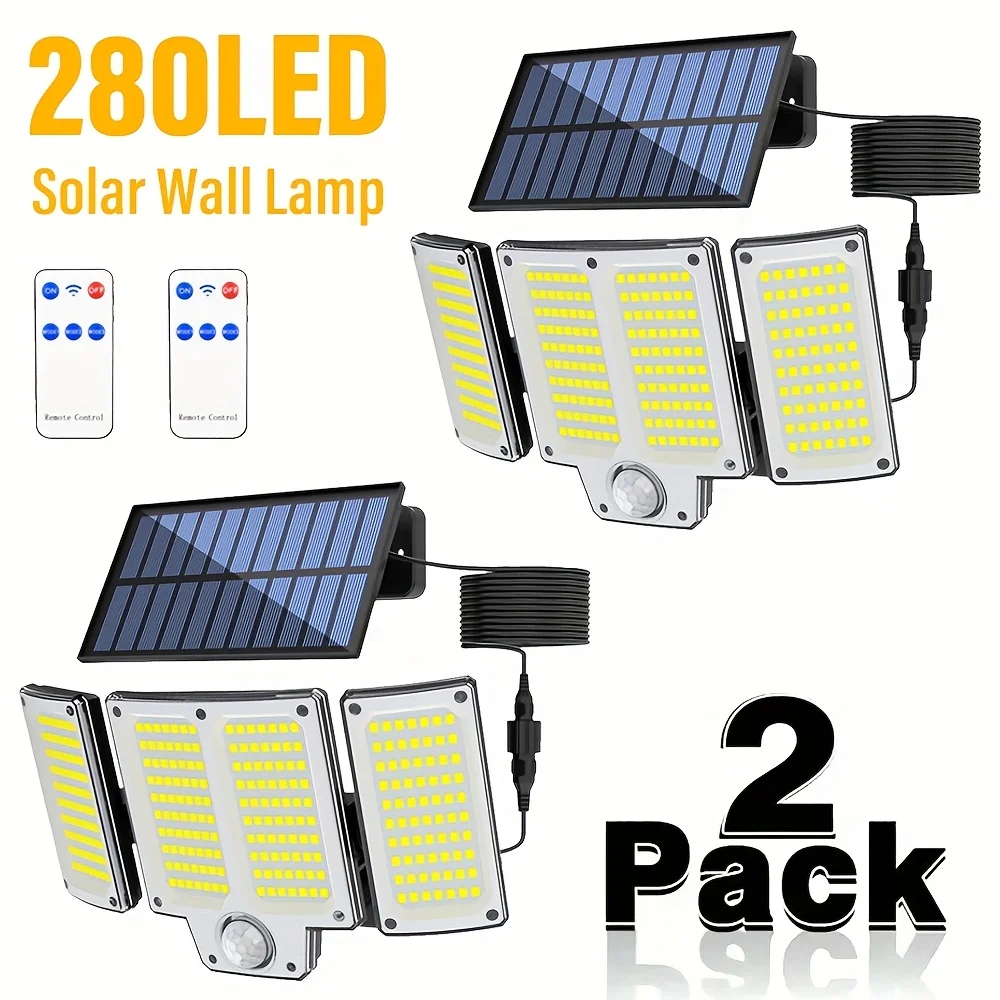 

Nice 234/280 LED Motion Sensor Solar Lights Outside Solar Flood Lights Waterproof Solar Powered Security Spot Garden Yard Wall L