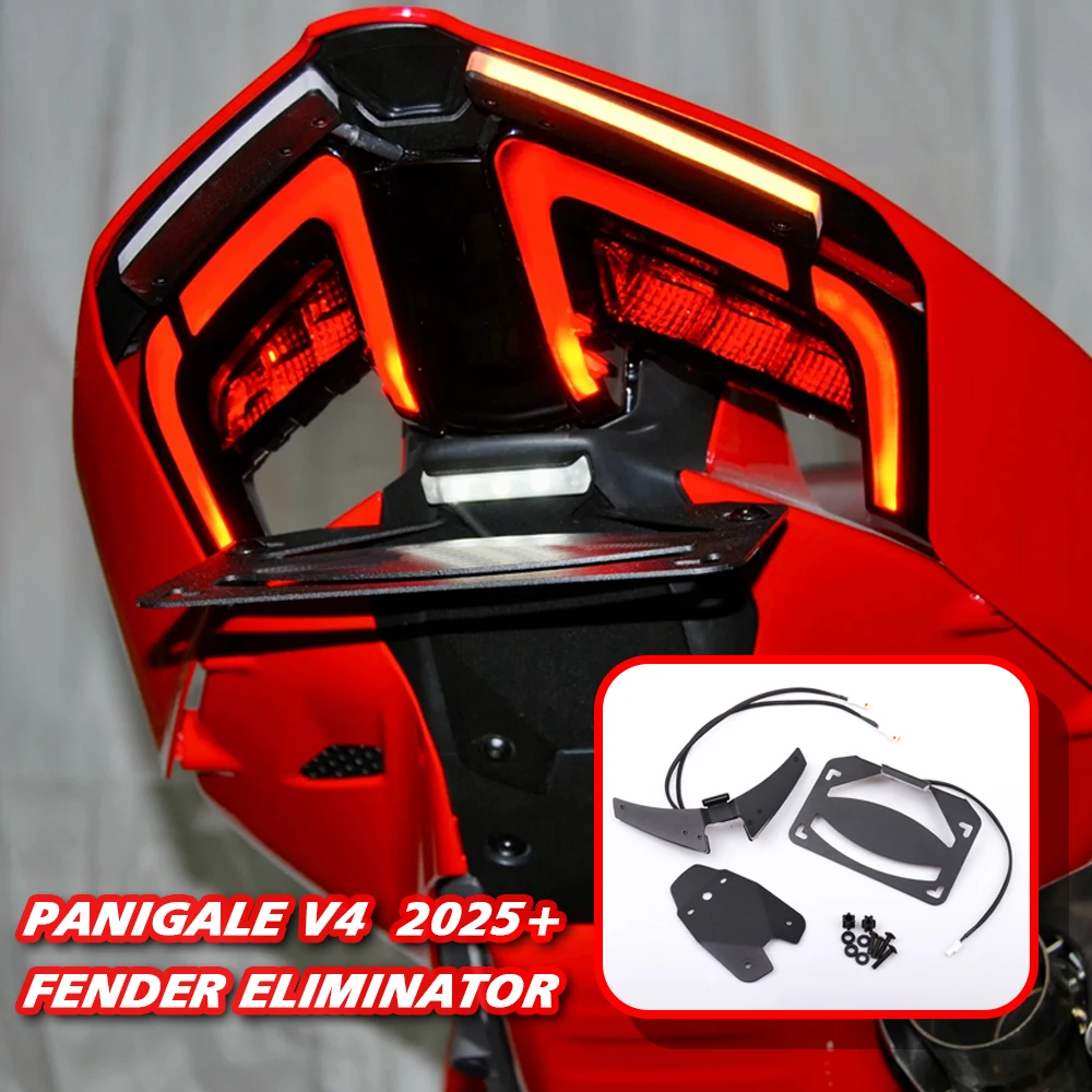 

Panigale V4 Tail Tidy For DUCATI Panigale/Streetfighter V4/S V2 2025 Fender Eliminator Plug and Play License Plate Holder