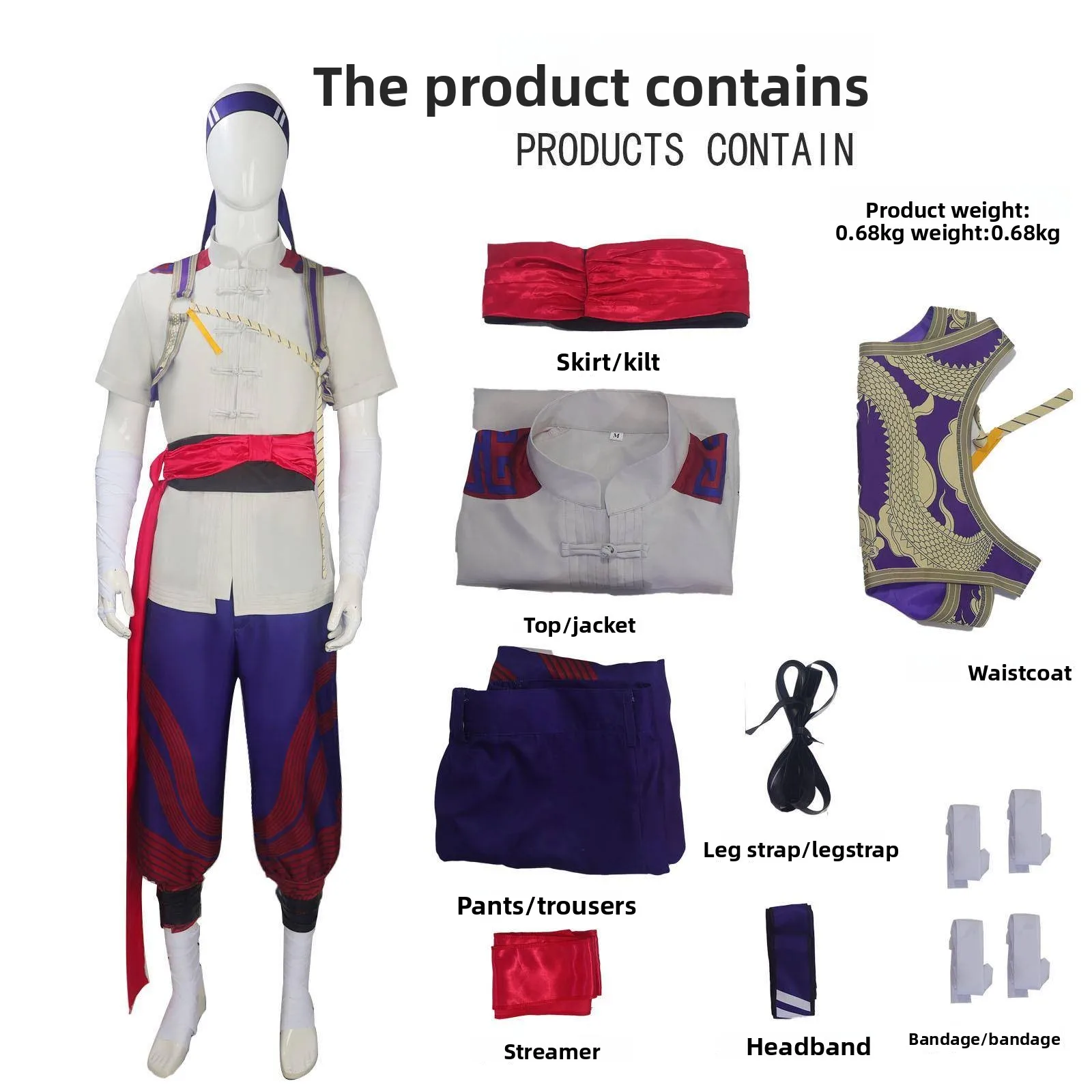 

Real Death Liu Kang Cosplay Costume loween Costume Women's Traditional Clothing Stage Performance Ethnic Wear
