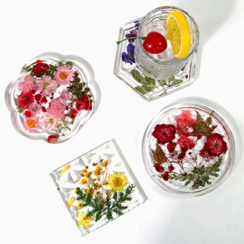 Silicone Hexagonal Square Round Lace Storage Tray Mould Suitable for Jewelry Holders Coasters Fruit Candy Storage Tray