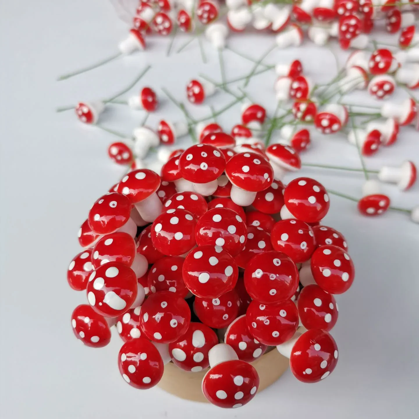 10/20 piezas miniaturas de espuma Artificial, seta, jardín, Hada, bonsái, maceta, Mini seta, artesanía de resina, decoración para Micro decoración DIY