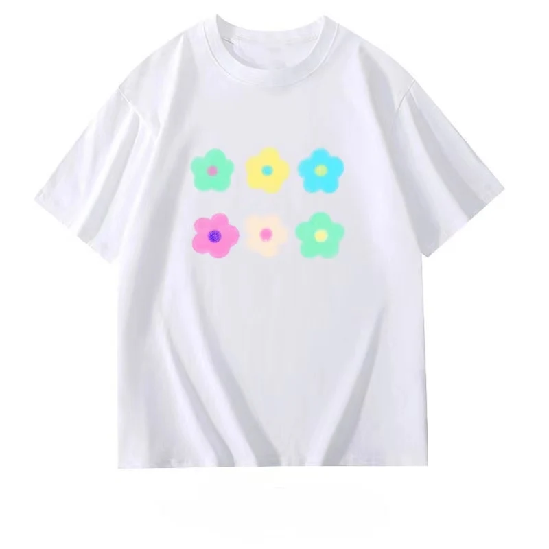 Original Design Floral Print Streetwear Style tops  oversized t shirt  women clothing  graphic t shirts tops tee