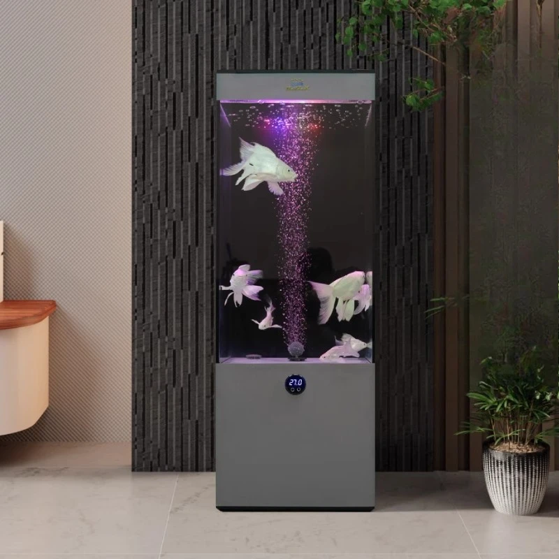

Indoors Fishkeeping Aquarium Fish Tanks Minimalist Design Floor Ecology Aquarium Modern Accent Home Furniture El Acuario Lsyg
