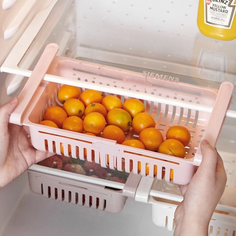 1Pcs Refrigerator Plastic Storage Basket Drawer Storage Basket Kitchen Drain Debris Storage Basket