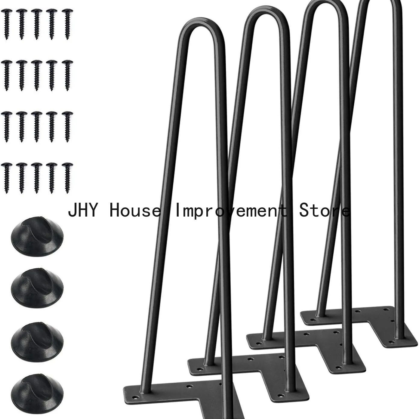4pcs 30CM Furniture Legs, Set of 4 Hairpin Table Legs, Steel Hairpin Legs with 3 Sturdy Rods
