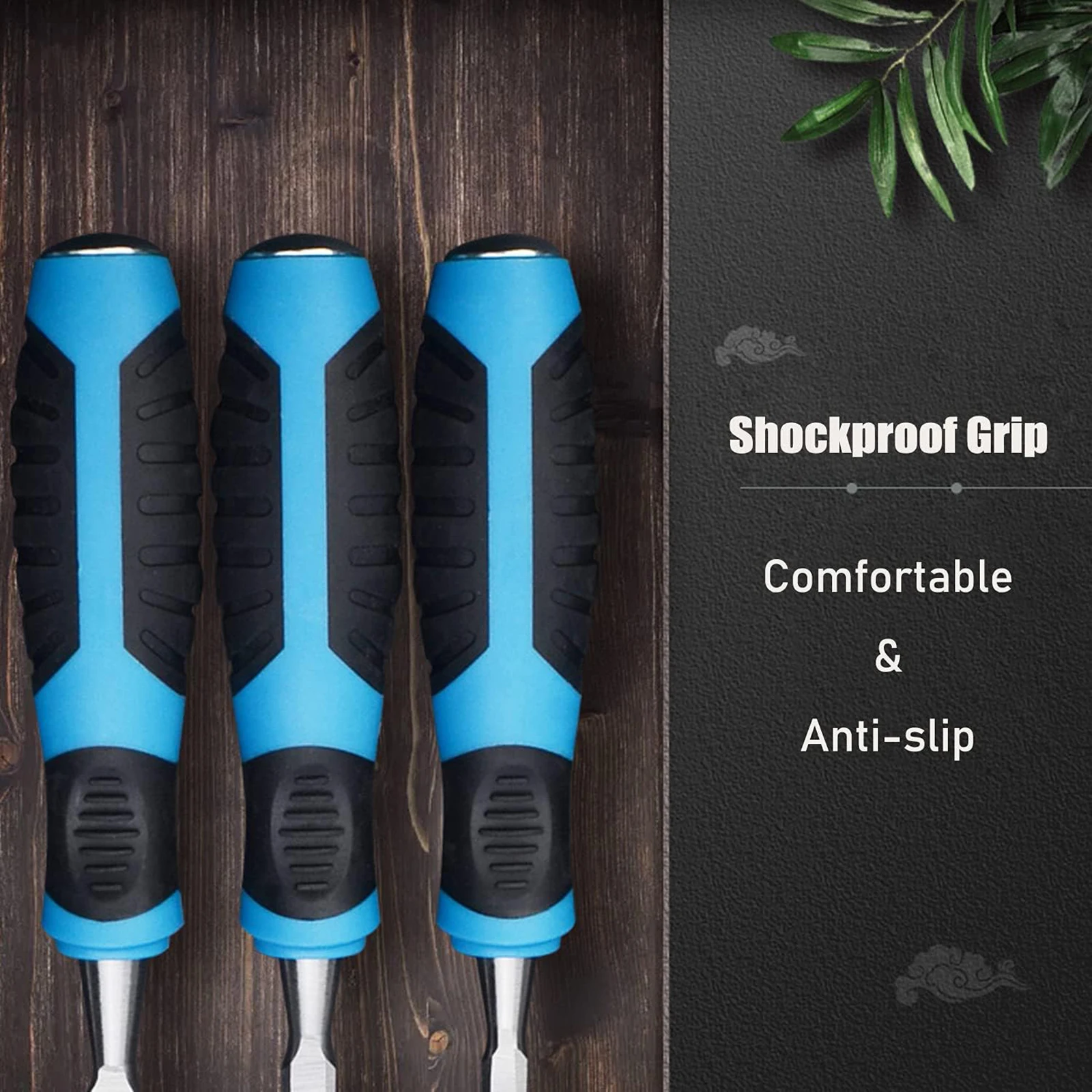 مجموعة إزميل خشبية مكونة من 10 قطع، مع دليل شحذ واحد وحجر شحذ و2 قلم رصاص نجار، شفرات CR-V المعالجة بالحرارة للمنزل DIY