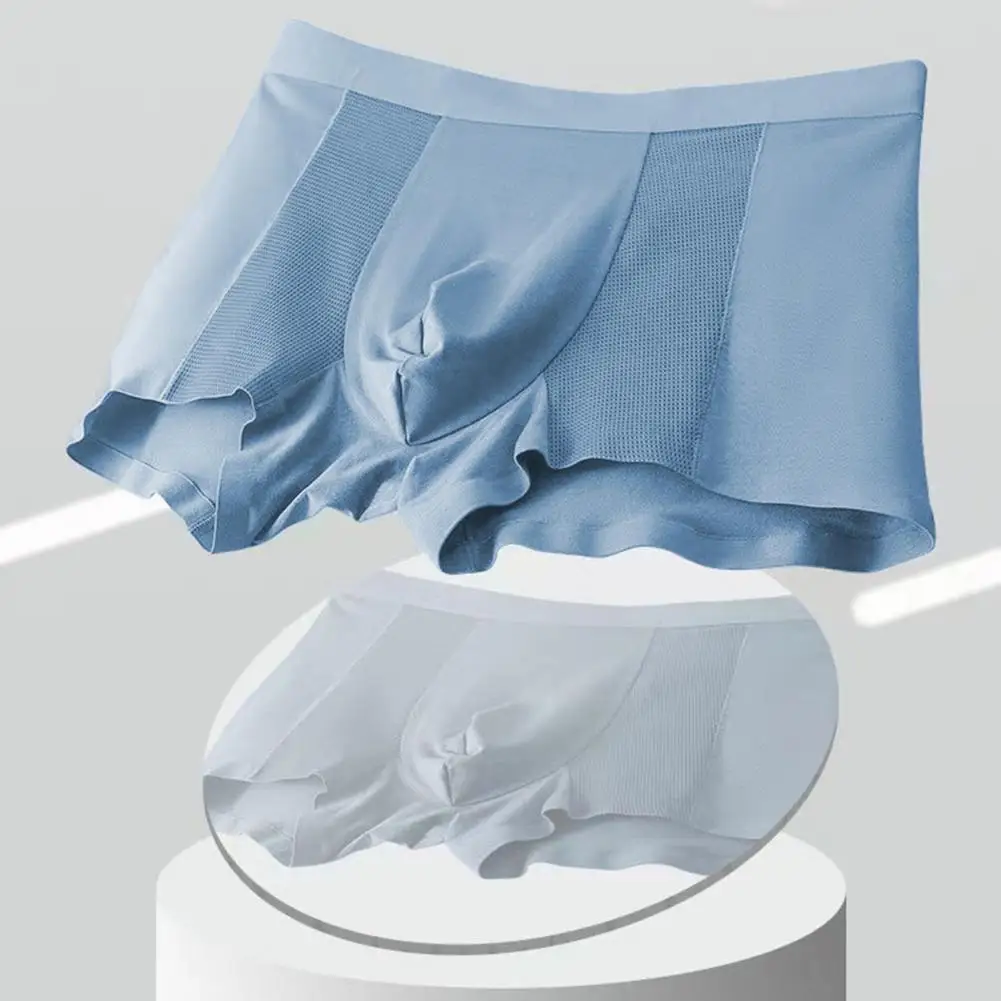 

Men Boxer Underwear Men's Mid-rise Tight Cut Boxer with High Elasticity Breathable Holes Design Solid Color for Ultimate