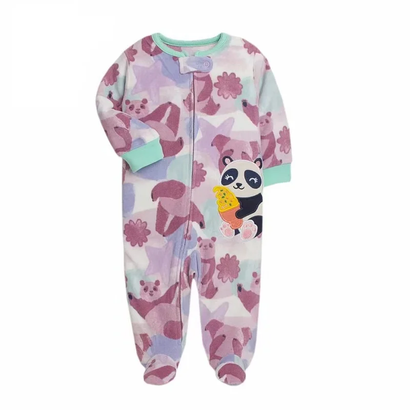 Footed Warm Baby Rompers 2023 Fall Winter Cute Animal Micro Polar Fleece Hot Baby Pajamas Infant jumpsuits Sleepwear 0/3-12M