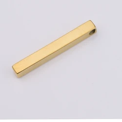 5x40mm 10pcs/lot Blank Bar Charm Mirror Polished Stainless Steel Round Corner Rectangle Bar For DIY Stamping Custtoimz