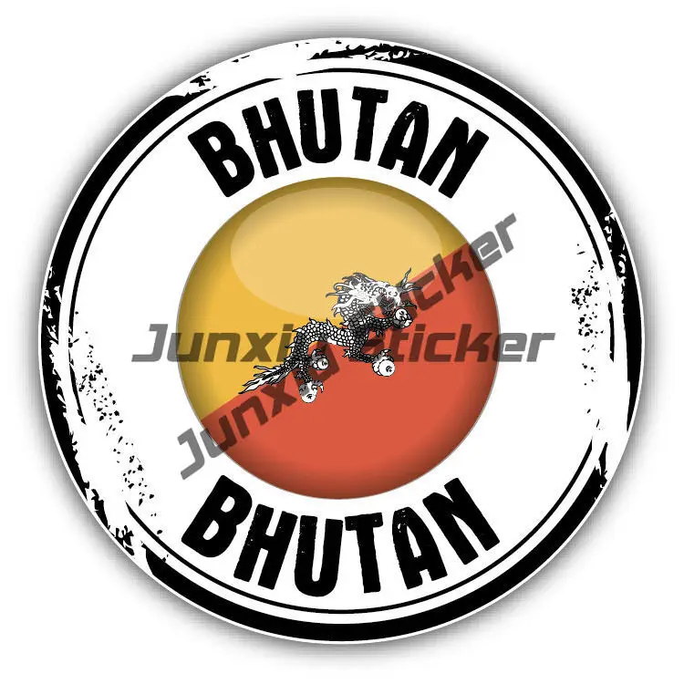 

Bhutan Lips Map Flag Sticker Bhutanese Round Seal High Quality Waterproof Decal Accessories for Stickers Cover Decorative