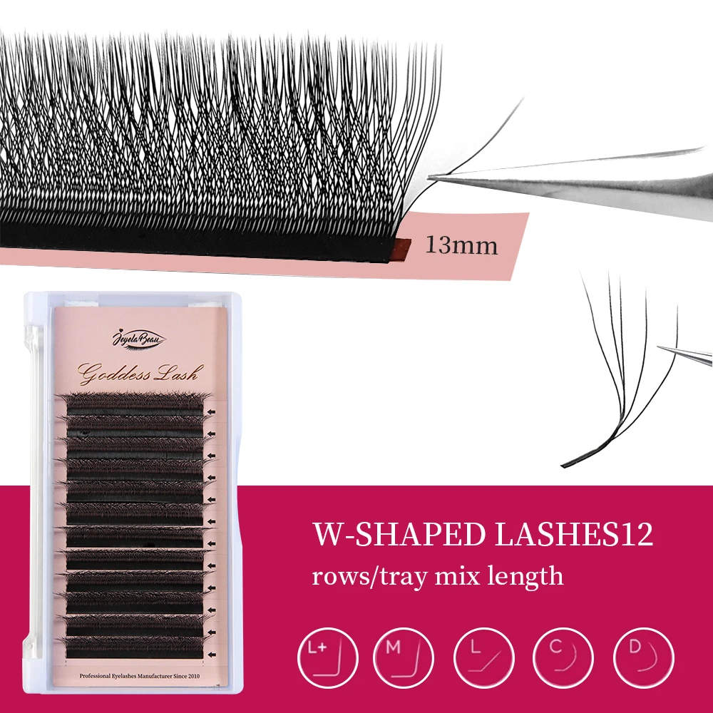 Goddess W3D 4D 5D M Curl Eyelash Extension W Style Faux Mink Natural Soft Bloom Lash Premade Fans Volume Eyelash