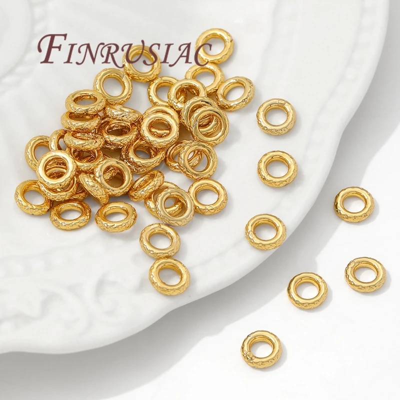 10-20Pcs Large Hole Beads 18K Gold Plated Spacer Beads For Jewelry Making,Bead Separators,Beads For Bracelets DIY Accessories image 6