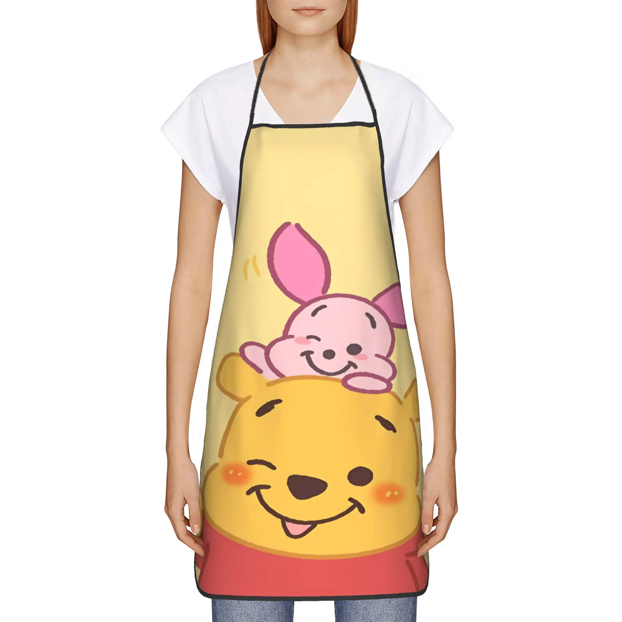 

Фартук с Винни-Пухом, милые кухонные аксессуары для дома, рабочие фартуки для взрослых без карманов