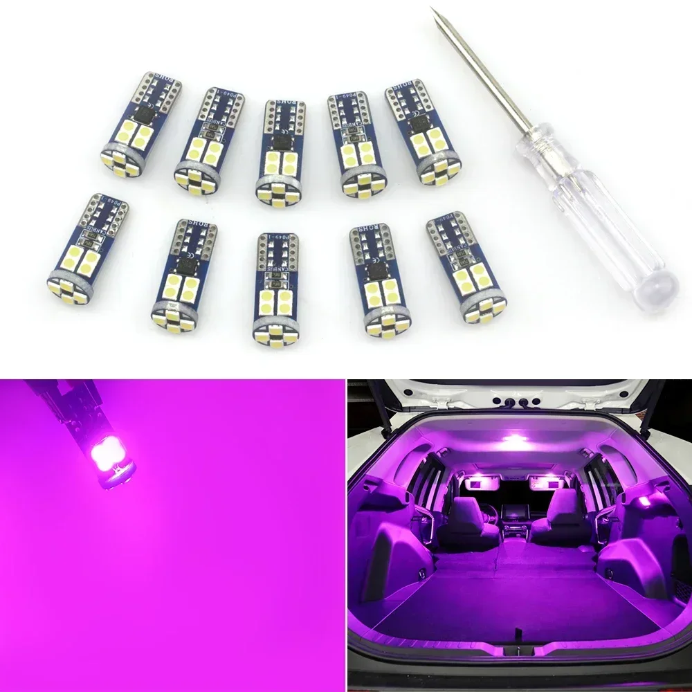 5 قطعة/10 قطعة/15 قطعة T10 W5W LED HD لمبات 168 194 12 فولت سيارة الداخلية قبة القراءة الجذع لوحة ترخيص مصباح الباب ضوء أبيض أزرق وردي