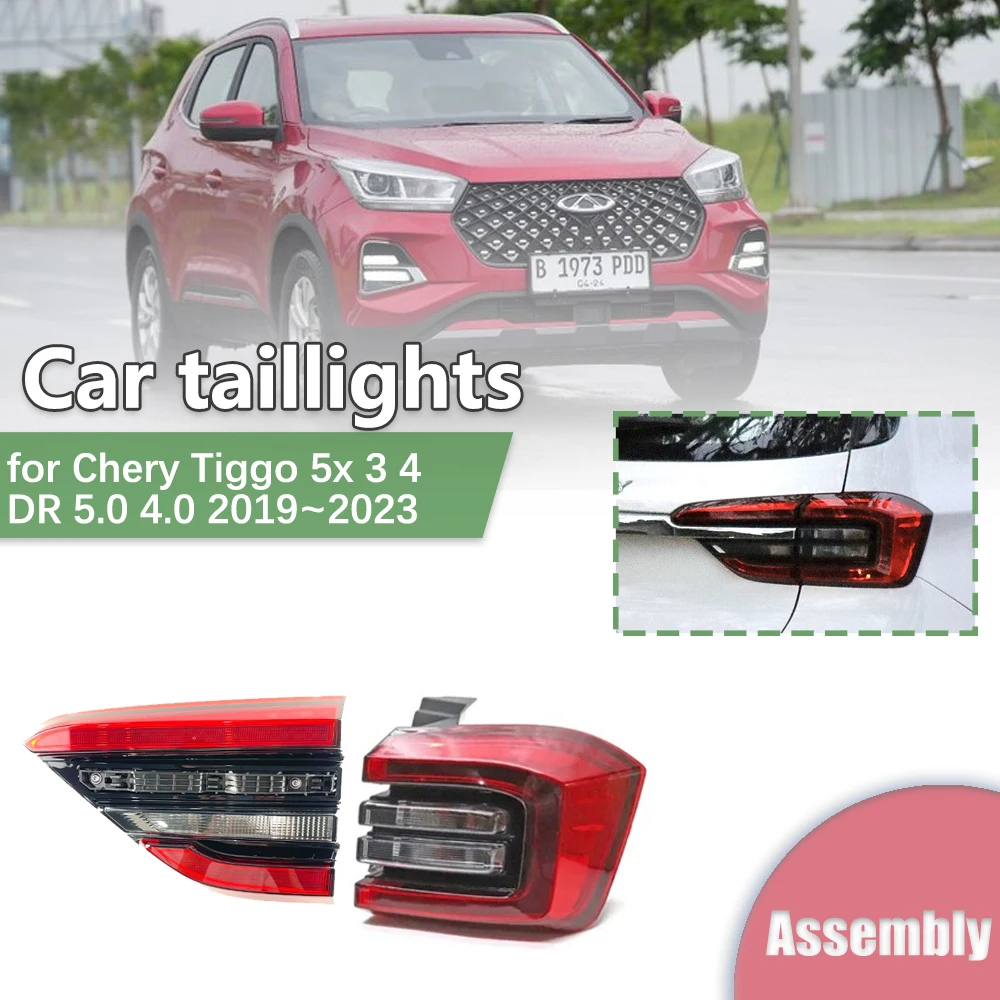 

Car Tail Light for Chery Tiggo 5x 3 4 DR 5.0 4.0 2019~2023 LED Rear Brake Fog Lamp Bumper Reflector Assembly Part Accessories