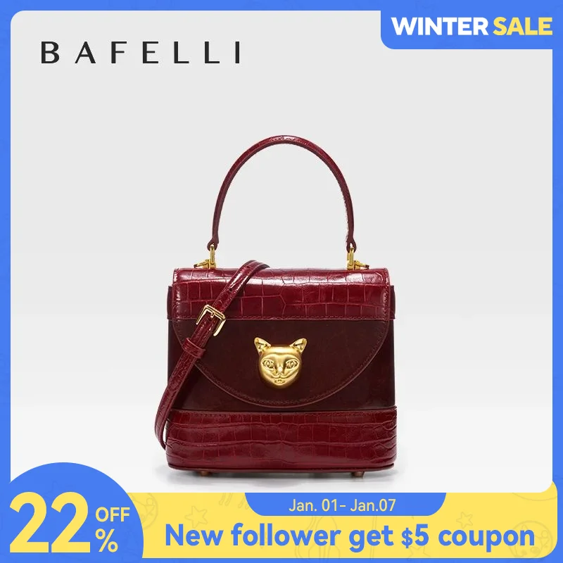 BAFELLI HANDBAG 2024 WOMEN'S NEW LEATHER PURSE EVENING DESIGNER BUCKET CAT LUXURY BRAND FASHION BUSINESS CASUAL BAGS