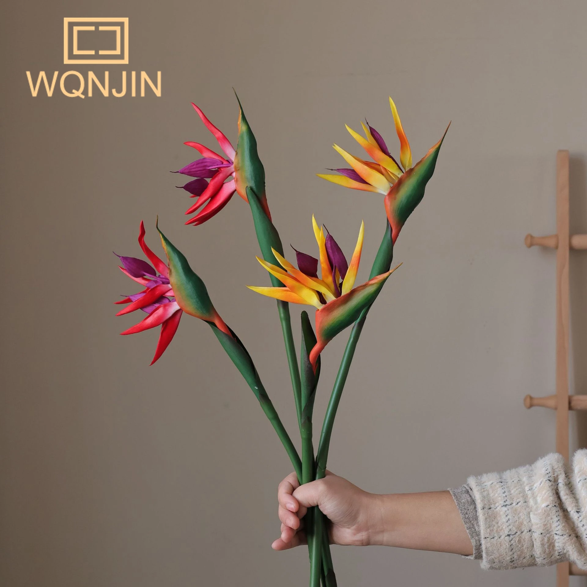 Artificial Heaven Bird Flowers,Fake Bird of Paradise Strelitzia,Faux PVC Plants for Home Office Wedding Table Centerpeice