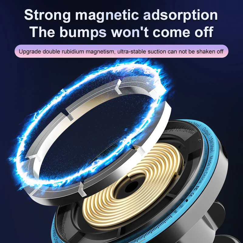 OSSKY New 15W Magnetic Car Wireless Charger Magnetic Car Phone Holder for iPhone 12 13 14 15 16 17 Pro Max Fast Charging Station
