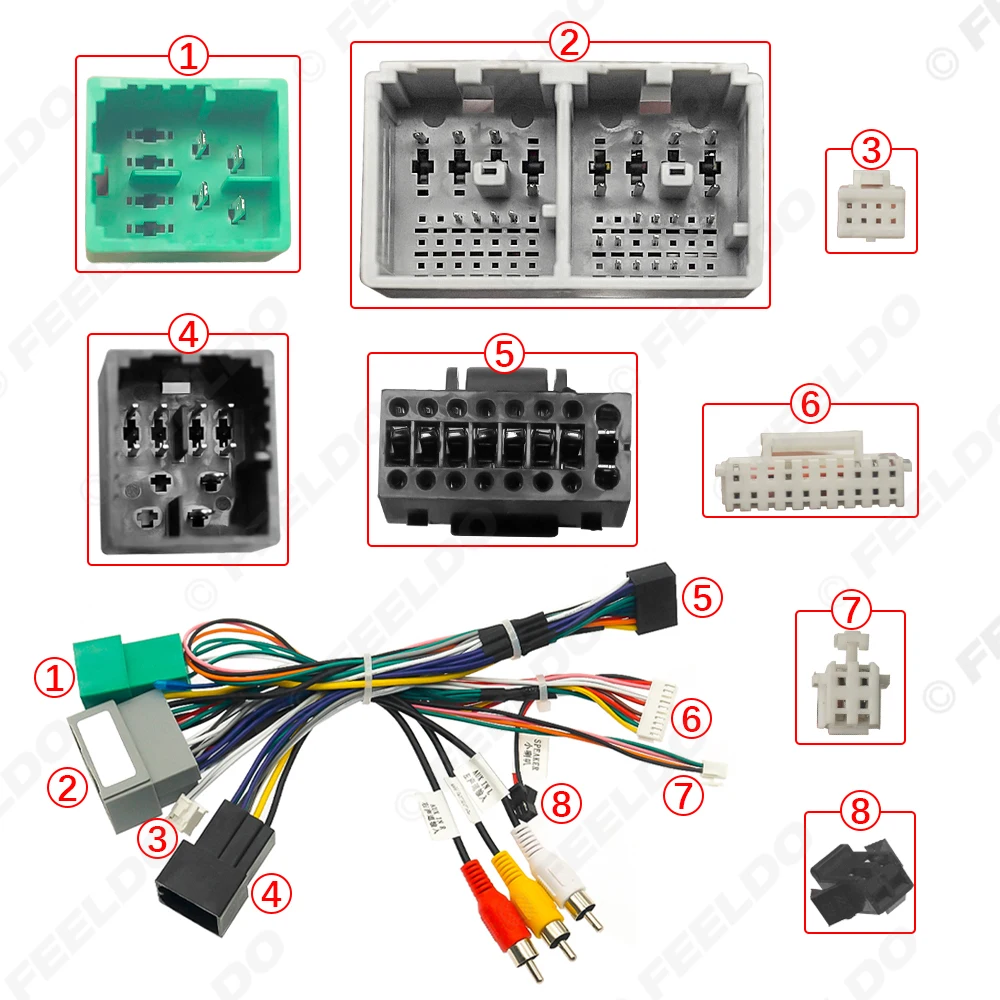 FEELDO Car 16pin Power Cord Wiring Harness Adapter For Chevrolet Orlando/Cavalier (18-23) Installation Head Unit