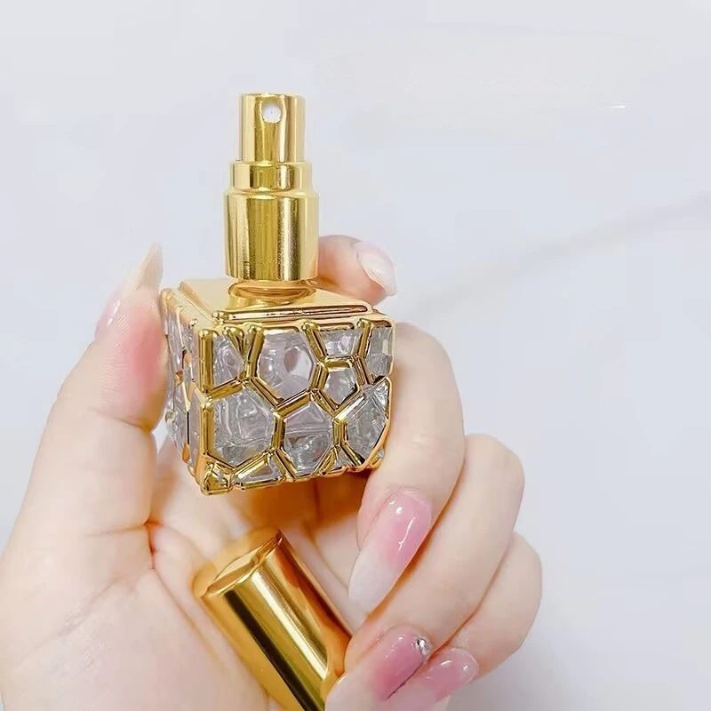 10 ml quadratische Glas-Parfümflasche, Spray-Parfümflaschen, Reise, leerer Parfüm-Probenbehälter