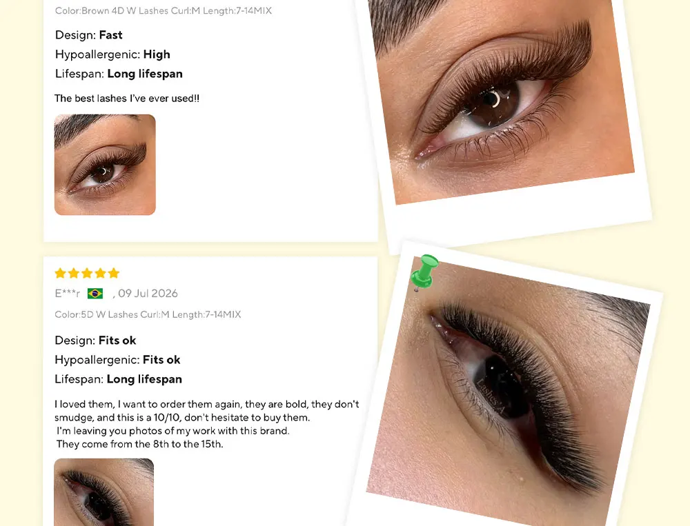 LUKATME 4D 5D YY Wimpernverlängerungen M-Curl Foxy Eyelash Faux Mink Schwarz/Braun YY 4D 5D W U Falsche Wimpern für Verführerische Augen – Detail 14