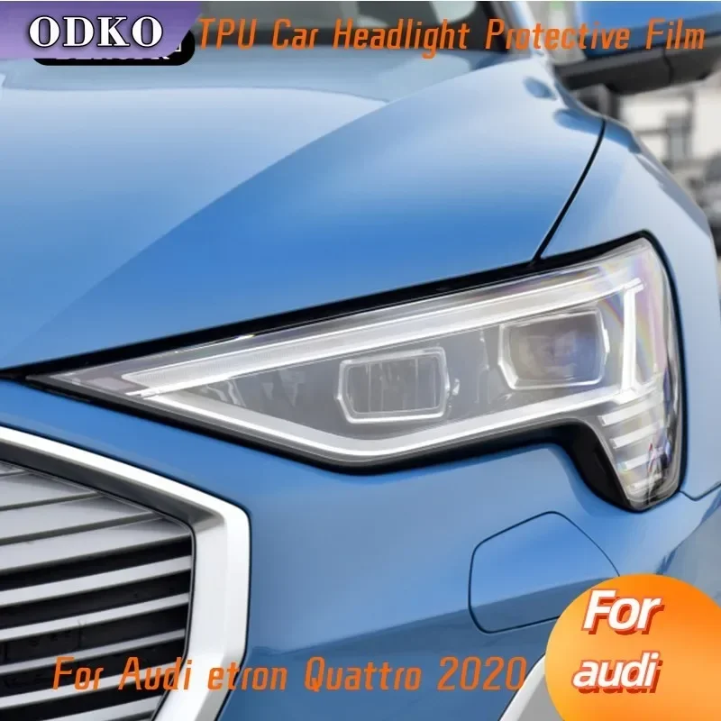 

Для Audi etron Quattro 2020, оттенок автомобильных фар, дымчатая черная защитная пленка, прозрачная наклейка из ТПУ, аксессуары