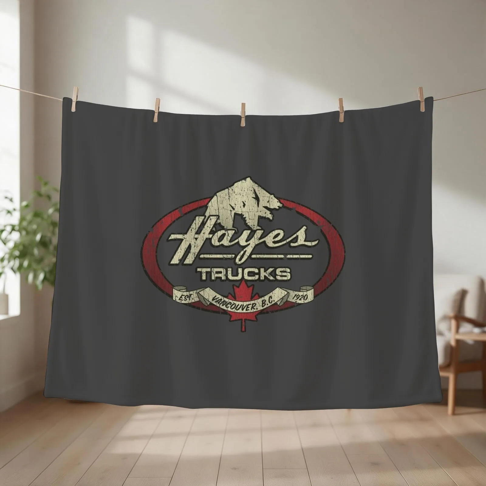 Hayes Trucks 1971 Throw Blanket Designers Flannels Nap Soft Plaid Blankets