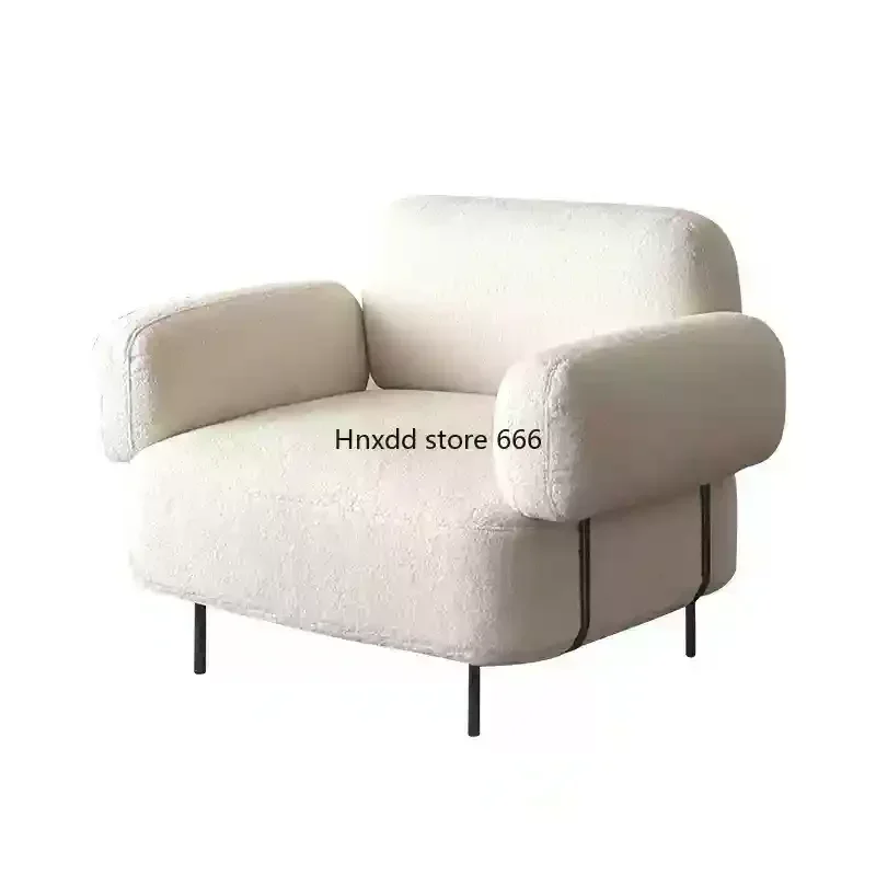 Wabi Sansan Lamb Wool Light Luxury Leisure Chair Italian Living Room Leisure Single Chair