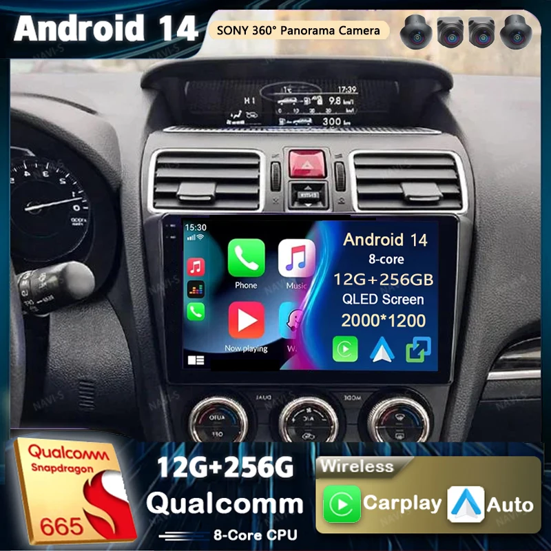 Android 14 For Subaru Forester 4 SJ 2016 - 2018 2K QLED Android Car Radio Multimedia Video Player GPS AI Voice CarPlay 4G Stereo