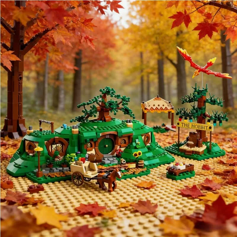 

Новинка 2025 года, 2017 шт., кольцо Moc: модульный замок Shire, модель строительных блоков, сделай сам, креативная сборка, кирпичные игрушки, детские подарки