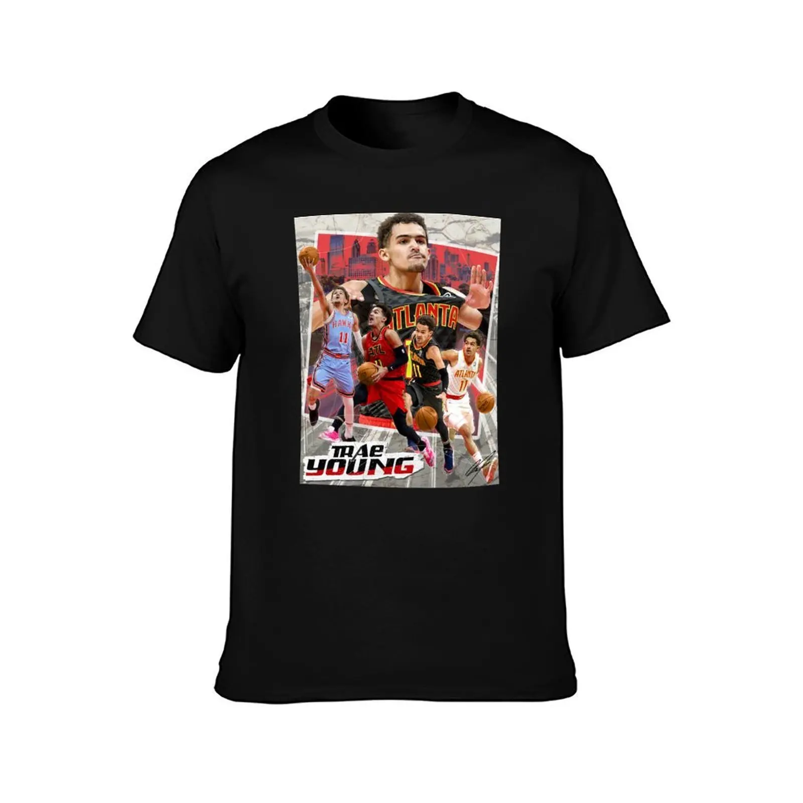 تي شيرت Trae Young تي شيرت رجالي من القطن الثقيل تي شيرت للرجال