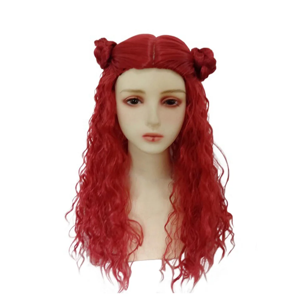 Red Cosplay Fantasia Wig Coat Descendants Cosplay Costume Disguise For Female Women Adult Halloween Carnival Party Suit