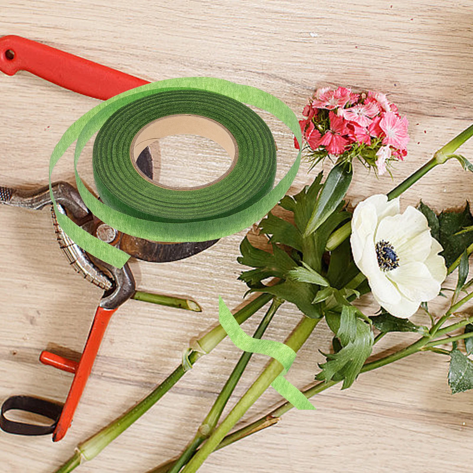 

12 Rolls Green Floral Stem Wrapping Tape Crepe Paper Flexible for DIY Floral Arrangement Bouquet Stem Wrap Flower Tape