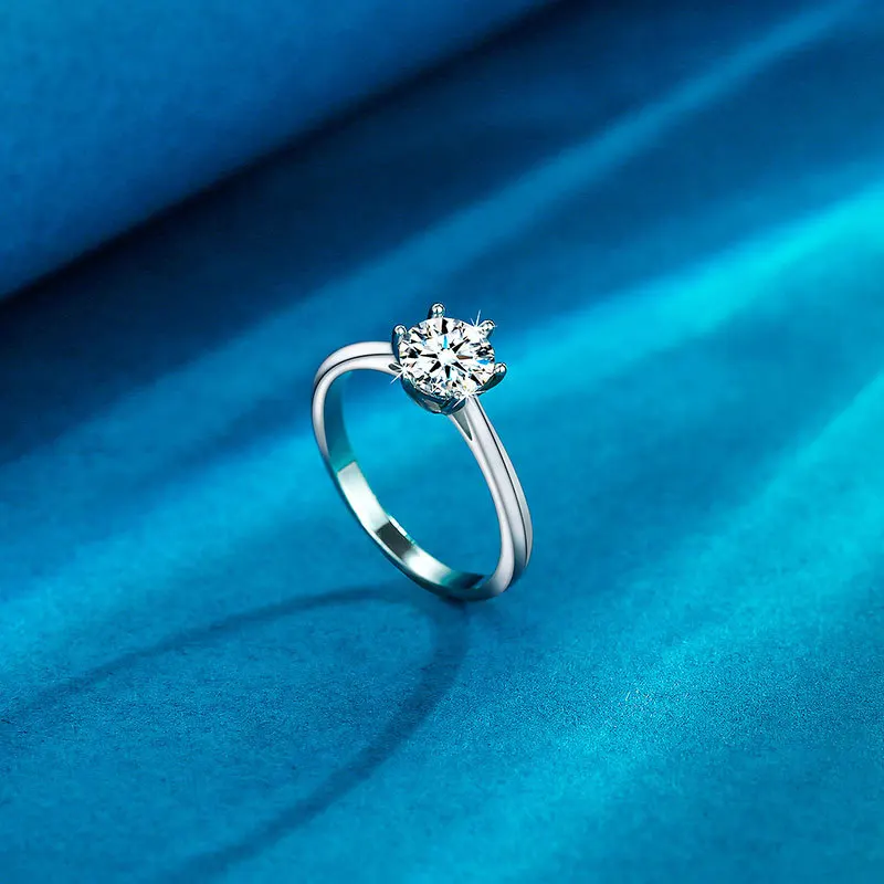 

Six-Claw Ring 3ct Moissanite Women's PT950 Platinum - Retro platinum six-claw ring, elegant diamond shine, stylish outfit match