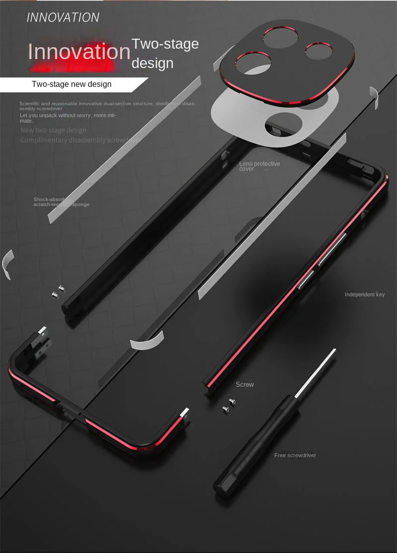 Bumper for Vivo iQOO 12 V2307A Ultra Thin Aluminum Metal Frame Case Hard Cover for iQOO 12 IQOO12 5G Metal Bumper Protector