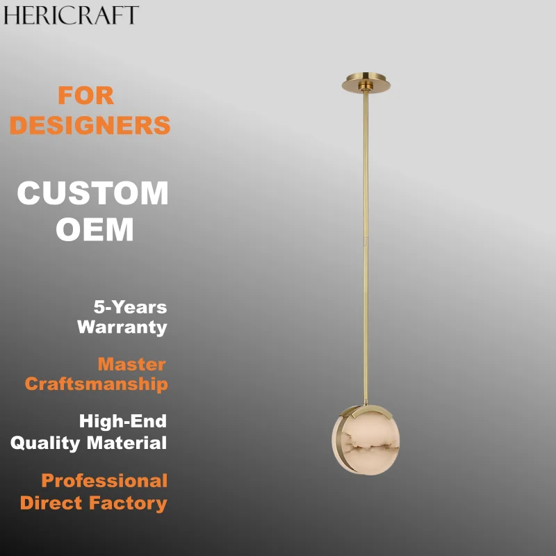 

2026 New Brass Pendant Light Modern Luxury Alabaster Chandelier For Living Dining Kitchen Library USA Standard