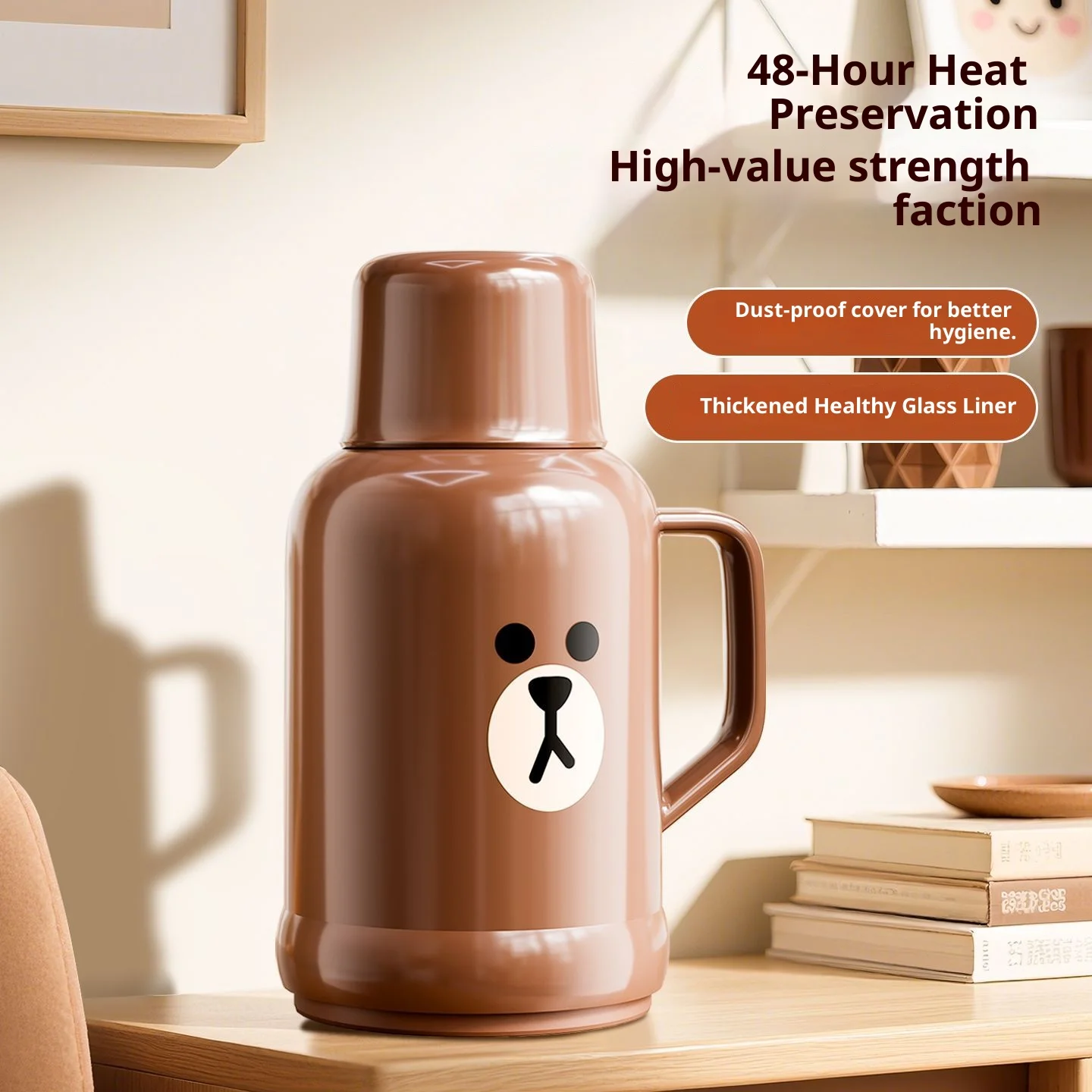 Gianxi Dormitory Household Large Capacity Insulated Water Bottle Corinne Rabbit Sally Chicken Brown Bear Warm Bottle