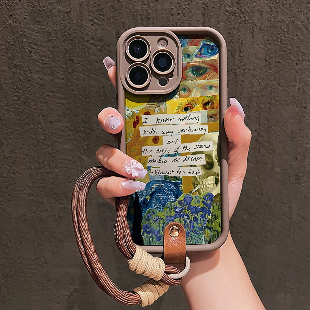 Van Gogh Collage Handyhülle für Samsung Galaxy S26 S21 S25 S24 S23 S22 Ultra Plus FE Hülle A16 A36 A54 A55 A56 mit Lanyard Funda – Detail 9