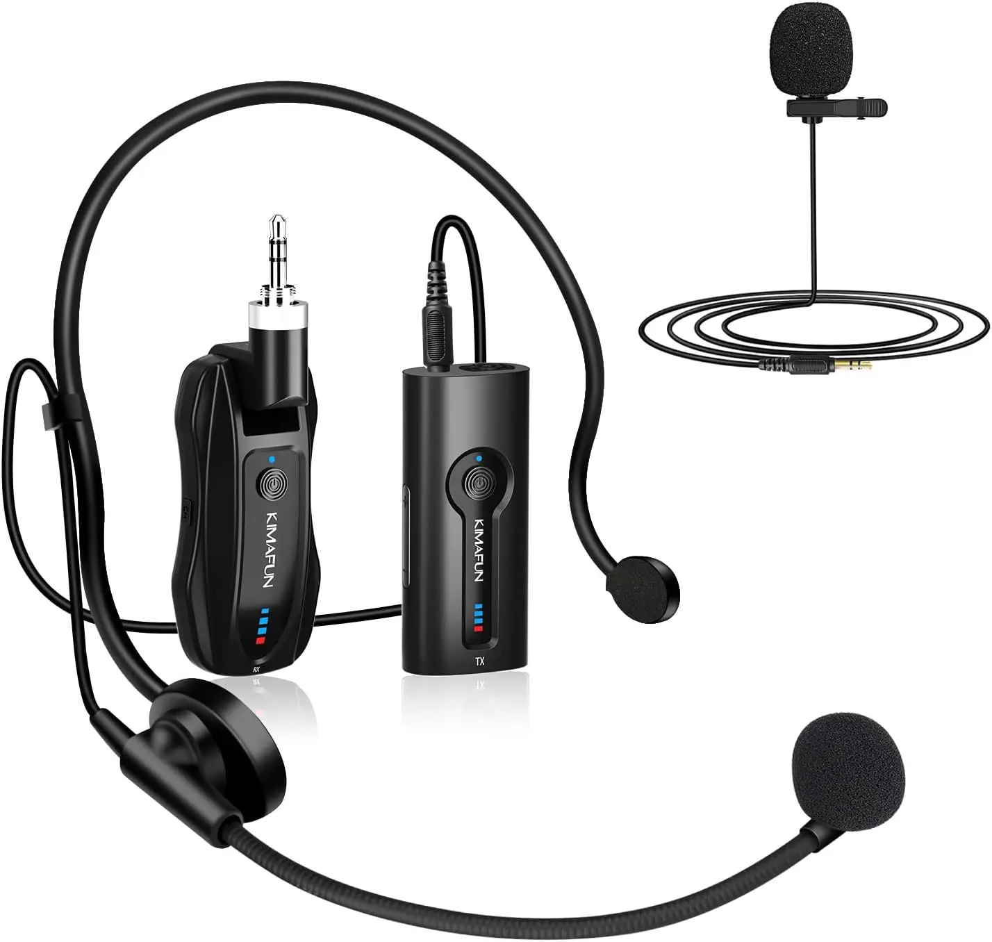 Wireless Lavalier Mic System 2.4GHz 2-in-1 Lapel & Handheld for Teaching, Speech, Tour Guiding, Speaker, PA System, Broadcast
