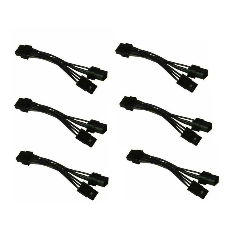 Dual 6 Pin Female To 8 Pin Male PCI Express VGA Video Card Power Cable Adapter - Brand New