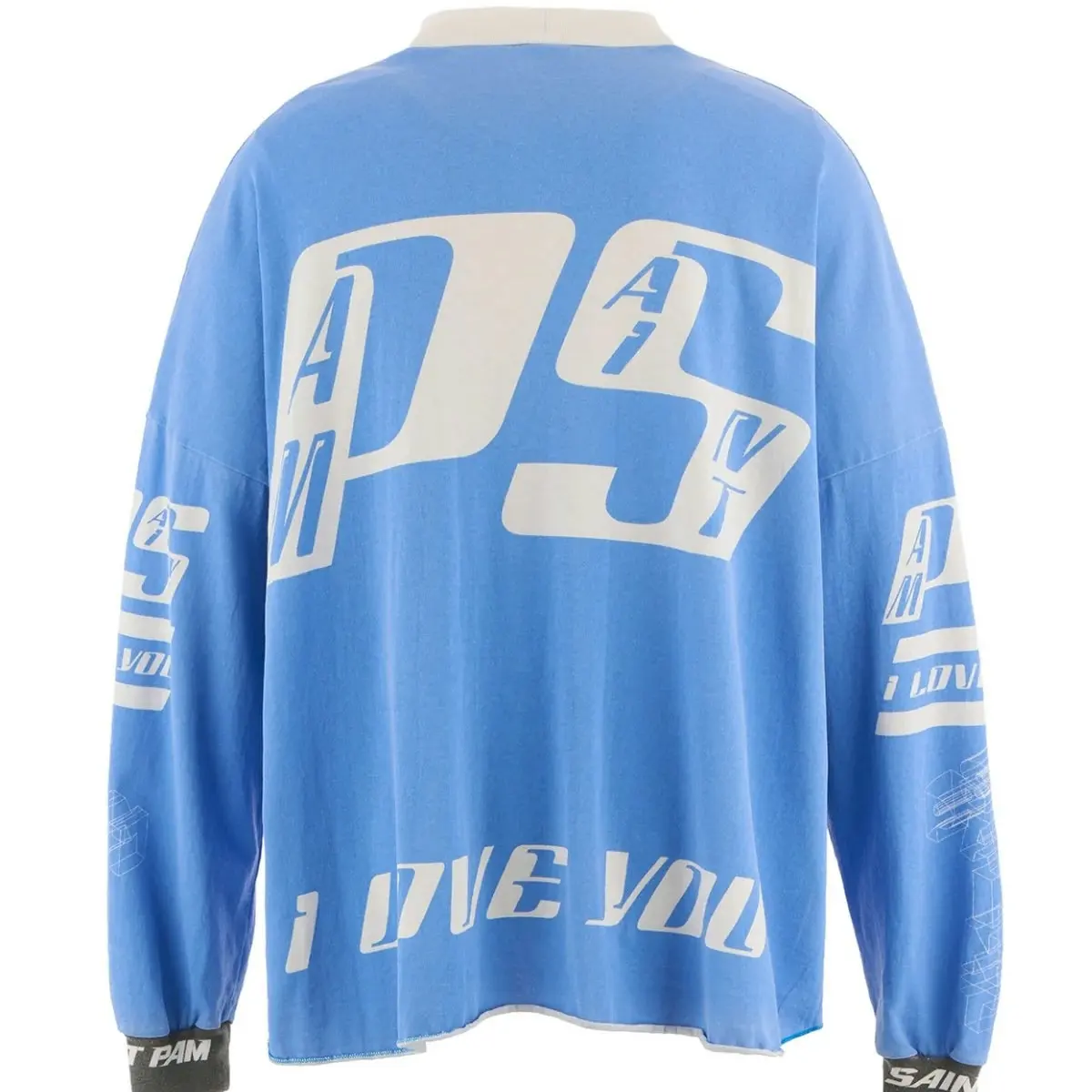 Saint Michael New Limited edition Blue-style racing suit washing and aging sweatshirt