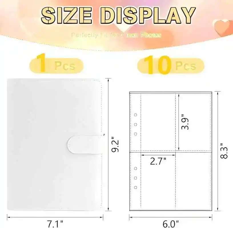 Kpop Photocard Binder, PU Leather A5 Photocard Holder with 10 Pockets,4 Photo Style Photo Card Album Trading Cards Organizer