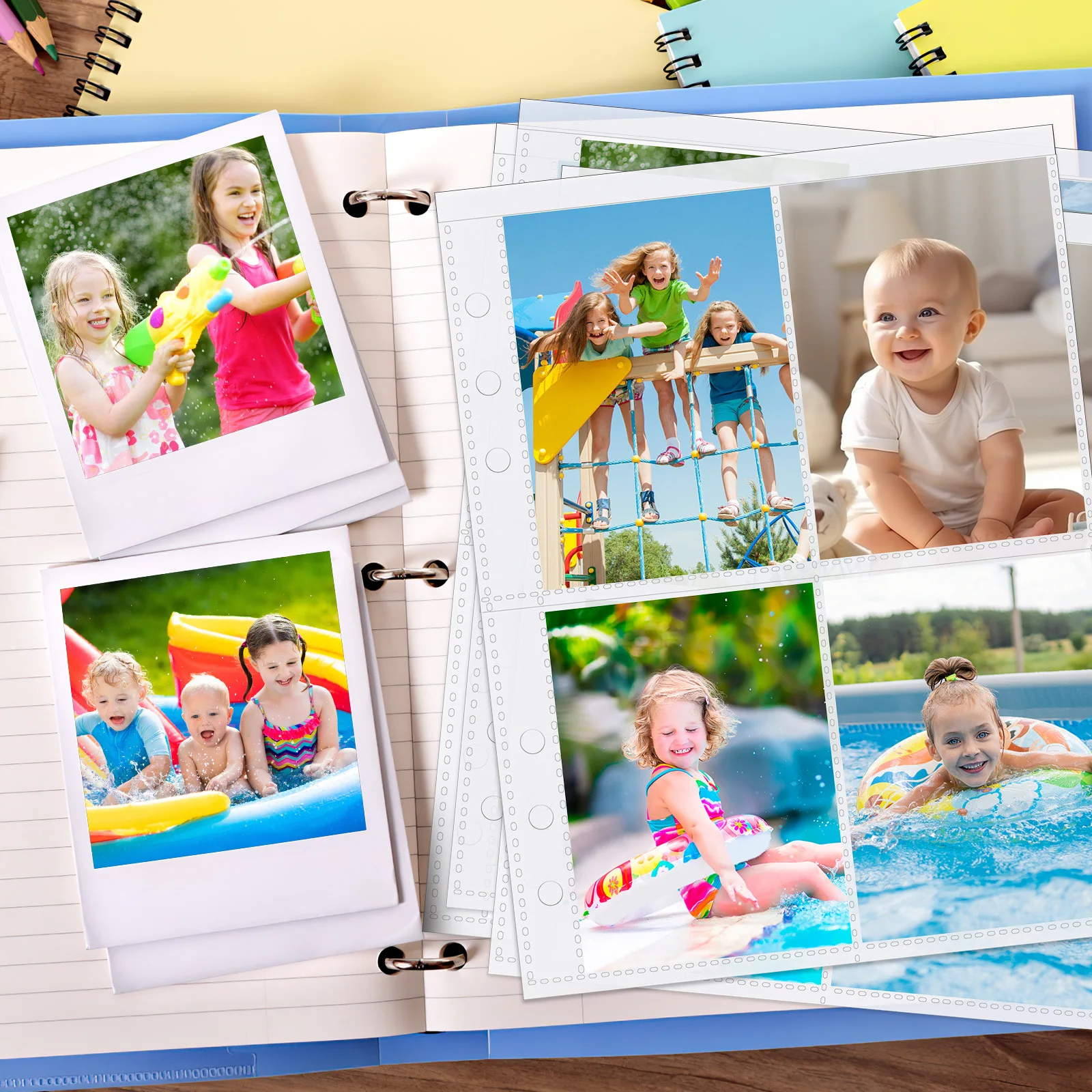 

50Pcs Photo Album Binder Sheets Clear Trading Card Sleeves Protector for A5 Baseball Game Cards Storage Organizer Pages